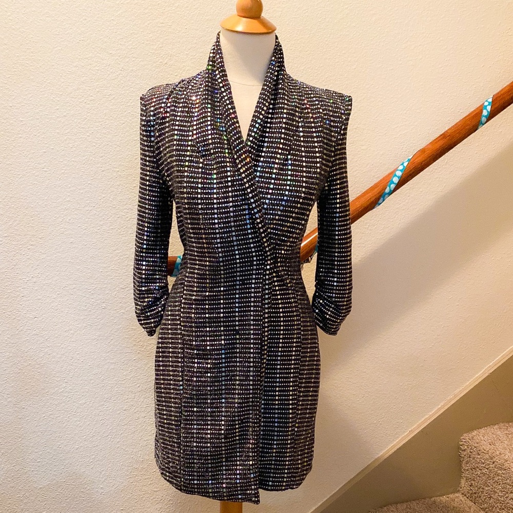 Double Breasted Sequin Coat Dress - Picture 13 of 15